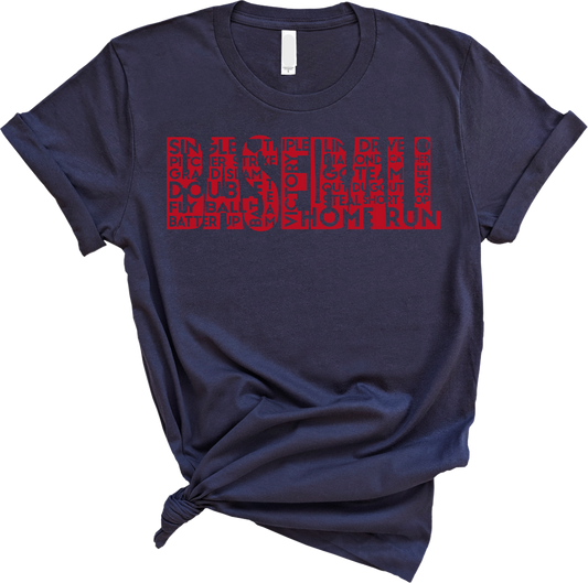 Baseball Word Art T-Shirt